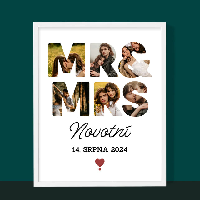 Slovo Z Fotek: Mr&Mrs - Tisk V Rámečku