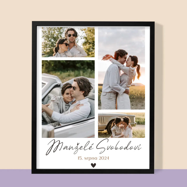 Fotokoláž: Manželé - Tisk V Rámečku