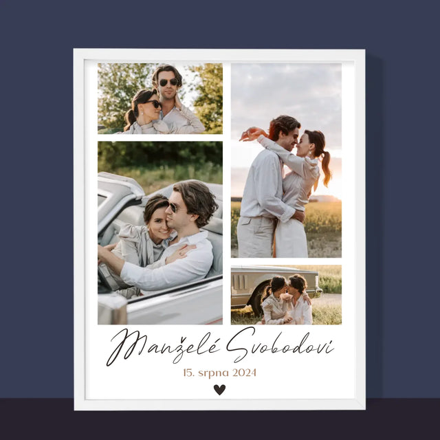 Fotokoláž: Manželé - Tisk V Rámečku