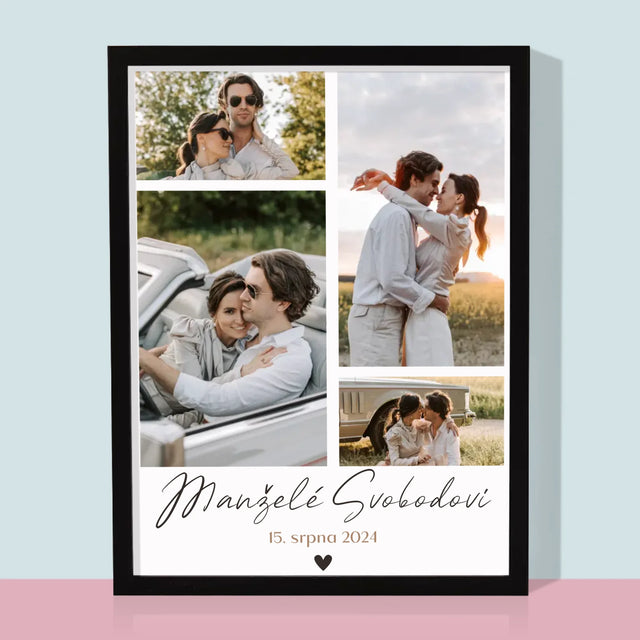 Fotokoláž: Manželé - Tisk V Rámečku