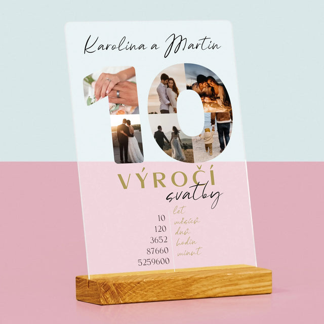 Slovo Z Fotek: 10. Výročí Svatby - Tisk Na Akrylovém Skle