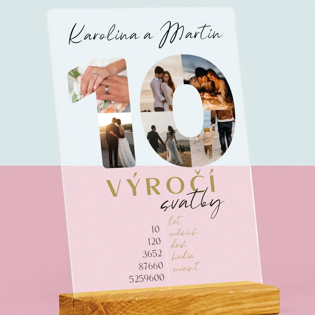 Slovo Z Fotek: 10. Výročí Svatby - Tisk Na Akrylovém Skle