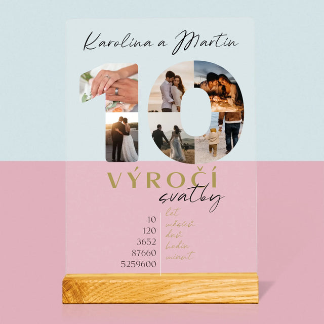 Slovo Z Fotek: 10. Výročí Svatby - Tisk Na Akrylovém Skle