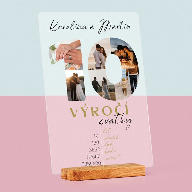 Slovo Z Fotek: 10. Výročí Svatby - Tisk Na Akrylovém Skle