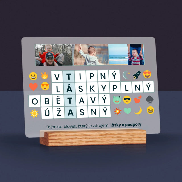 Fotka A Textem: Tato Křížovka - Tisk Na Akrylovém Skle