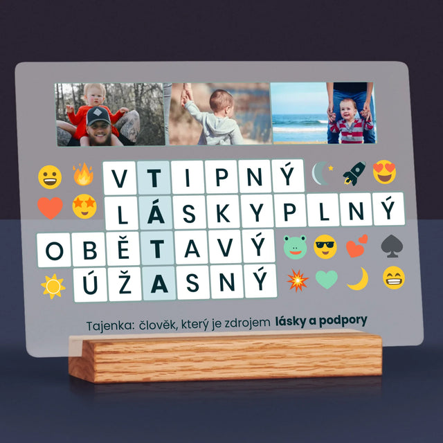 Fotka A Textem: Tato Křížovka - Tisk Na Akrylovém Skle