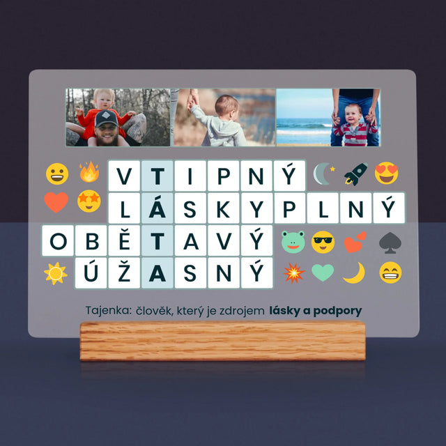 Fotka A Textem: Tato Křížovka - Tisk Na Akrylovém Skle