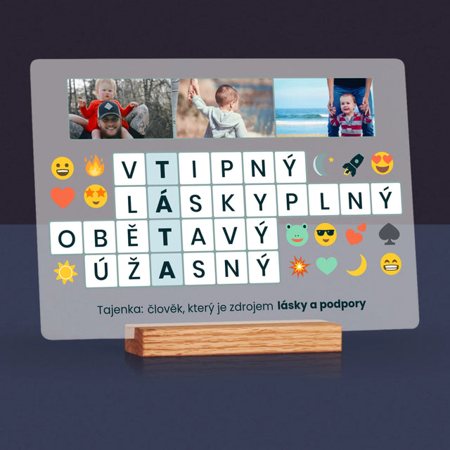 Fotka A Textem: Tato Křížovka - Tisk Na Akrylovém Skle