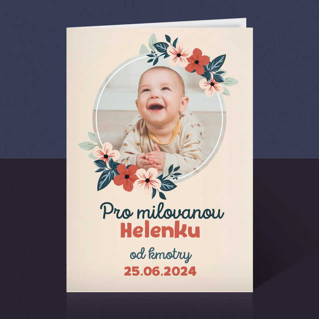 Fotka A Textem: Pro Dítě Od Kmotrů - Přání