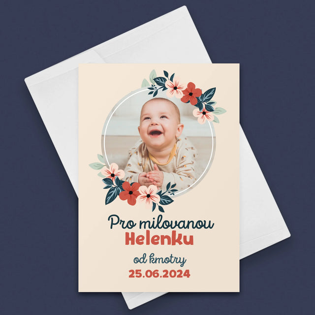 Fotka A Textem: Pro Dítě Od Kmotrů - Přání