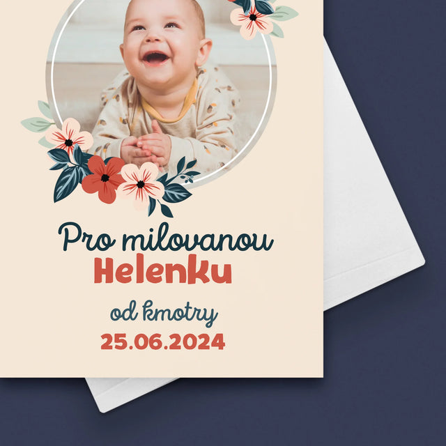 Fotka A Textem: Pro Dítě Od Kmotrů - Přání