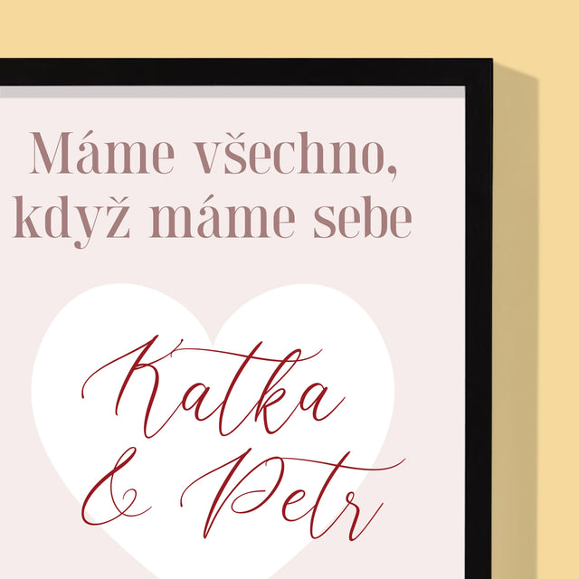 Fotokoláž: Máme Všechno, Když Máme Sebe - Tisk V Rámečku