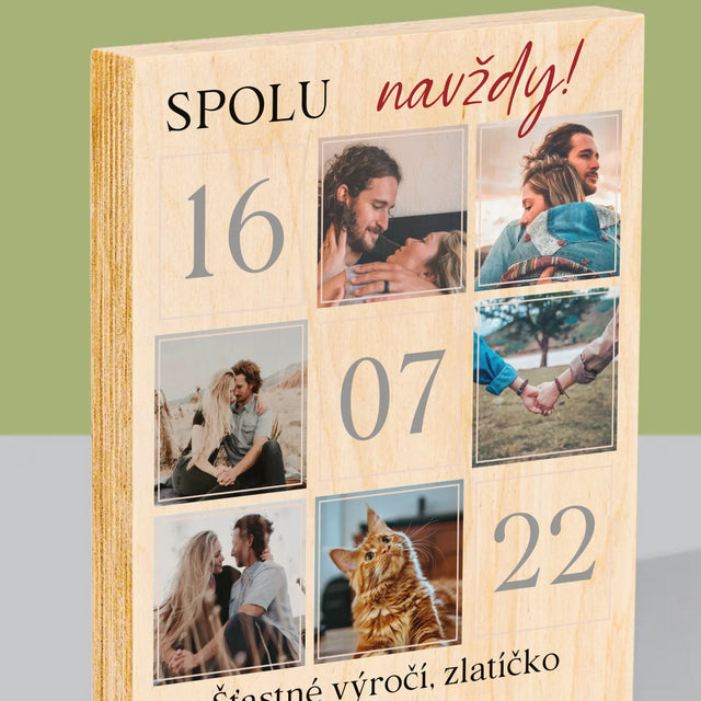 Fotokoláž: Spolu Navždy - Tisk Na Dřevo