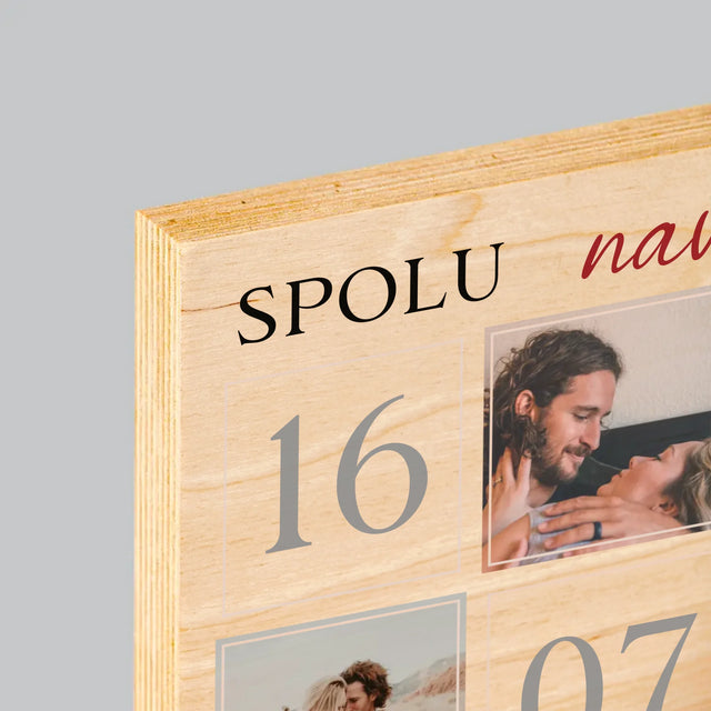 Fotokoláž: Spolu Navždy - Tisk Na Dřevo