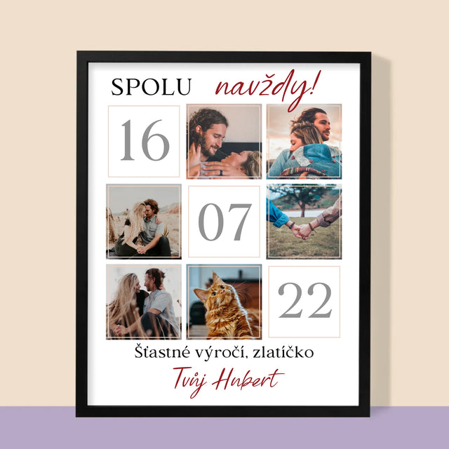 Fotokoláž: Spolu Navždy - Tisk V Rámečku