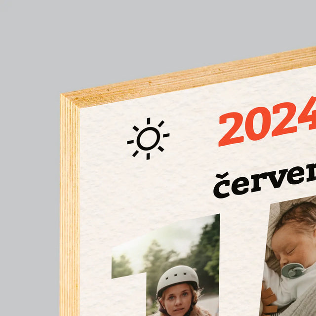 Slovo Z Fotek: Den Otců List Z Kalendáře - Tisk Na Dřevo