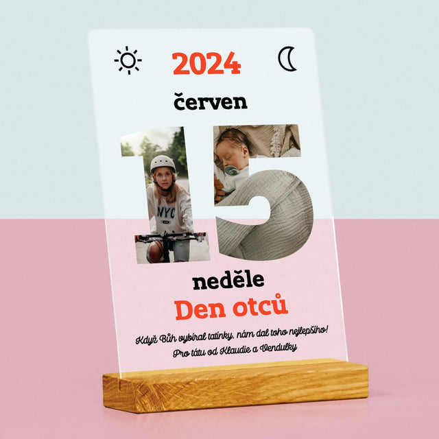 Slovo Z Fotek: Den Otců List Z Kalendáře - Tisk Na Akrylovém Skle