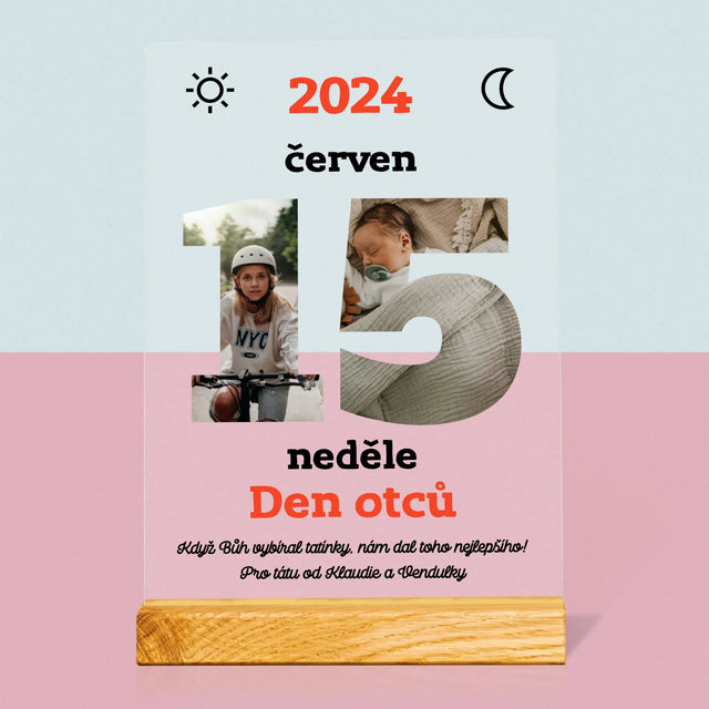 Slovo Z Fotek: Den Otců List Z Kalendáře - Tisk Na Akrylovém Skle