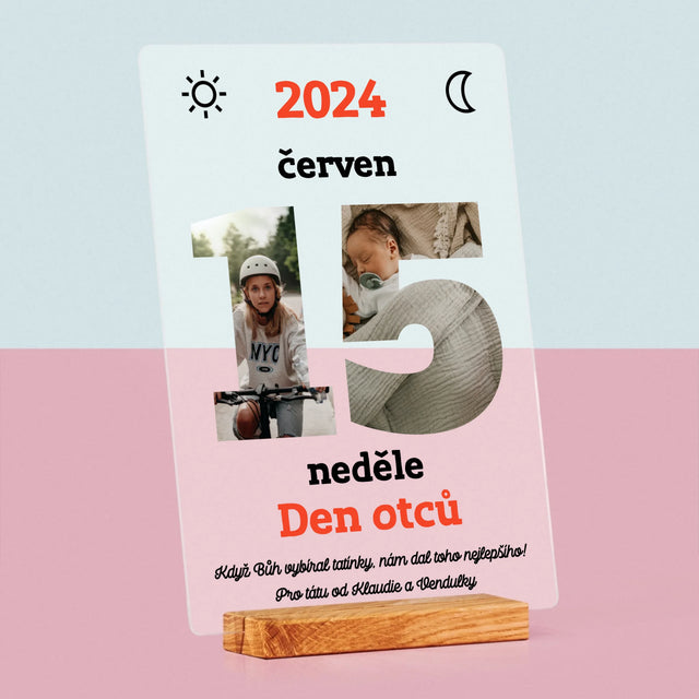 Slovo Z Fotek: Den Otců List Z Kalendáře - Tisk Na Akrylovém Skle