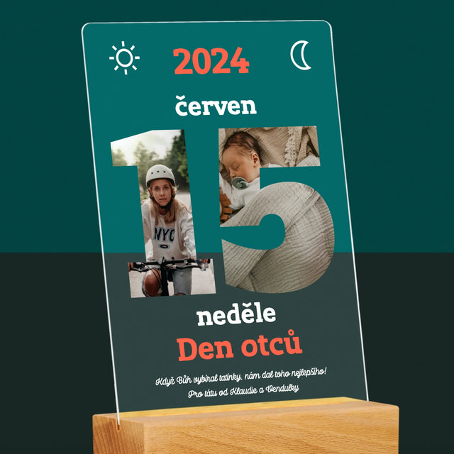 Slovo Z Fotek: Den Otců List Z Kalendáře - Tisk Na Akrylovém Skle