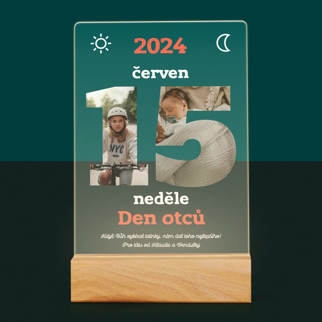 Slovo Z Fotek: Den Otců List Z Kalendáře - Tisk Na Akrylovém Skle