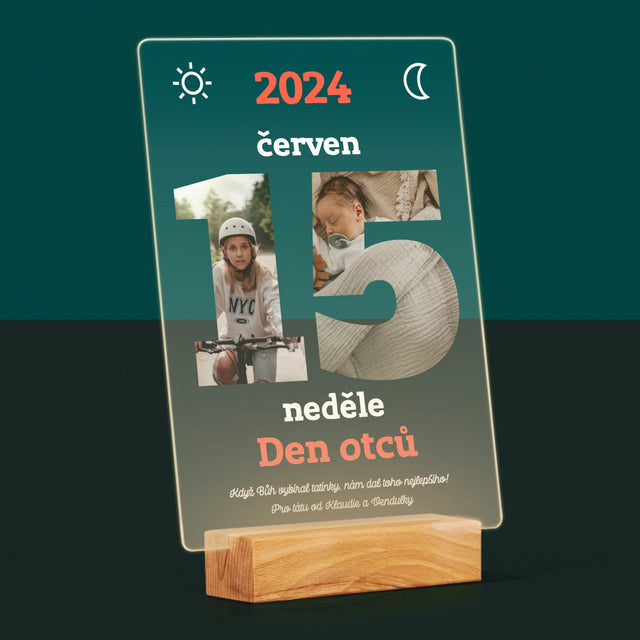 Slovo Z Fotek: Den Otců List Z Kalendáře - Tisk Na Akrylovém Skle