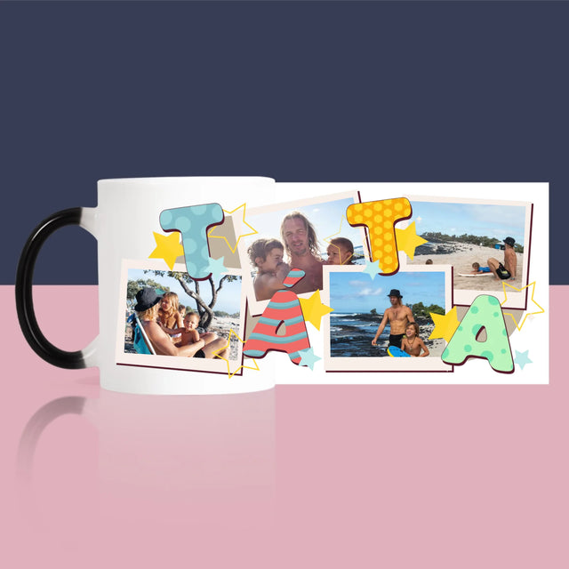 Fotokoláž: Písmenka Táta - Hrnek