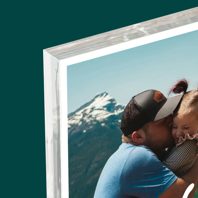 Fotka A Textem: Nenahraditelný Táta Věnování - Akrylový Blok