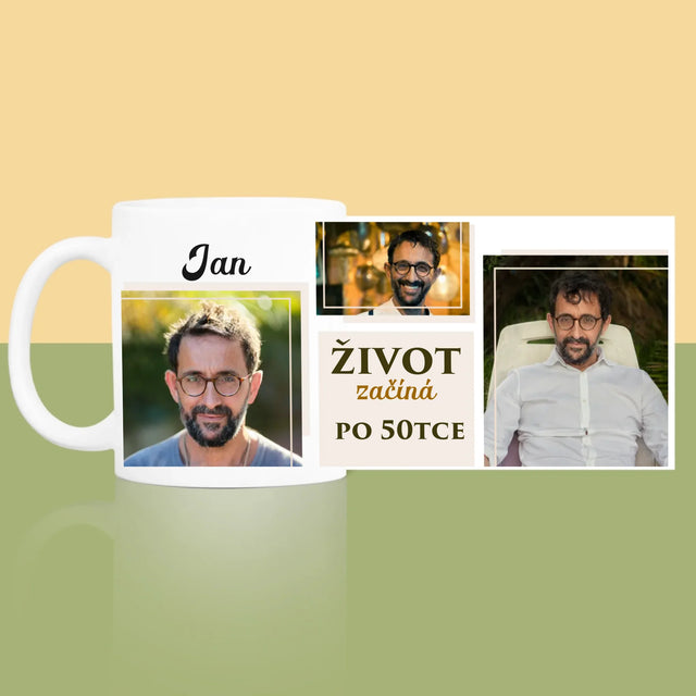Fotokoláž: Život Začíná Po 50Tce - Hrnek