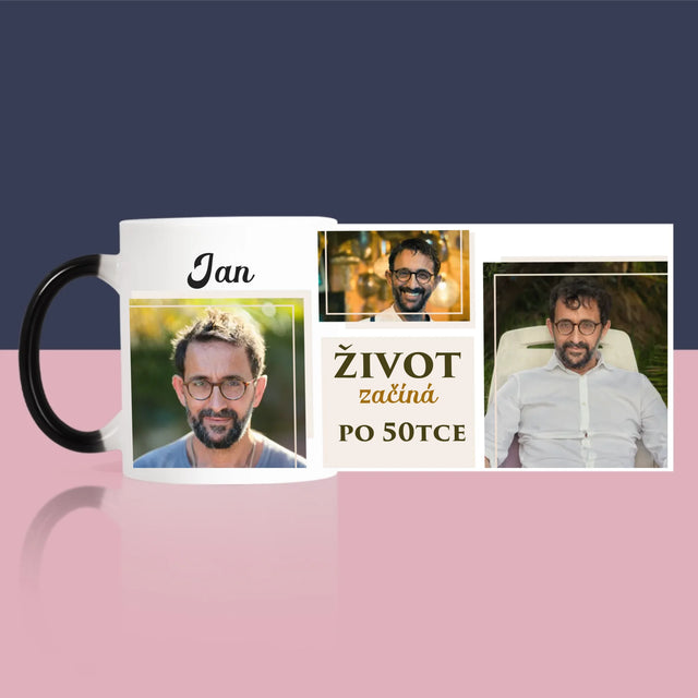 Fotokoláž: Život Začíná Po 50Tce - Hrnek