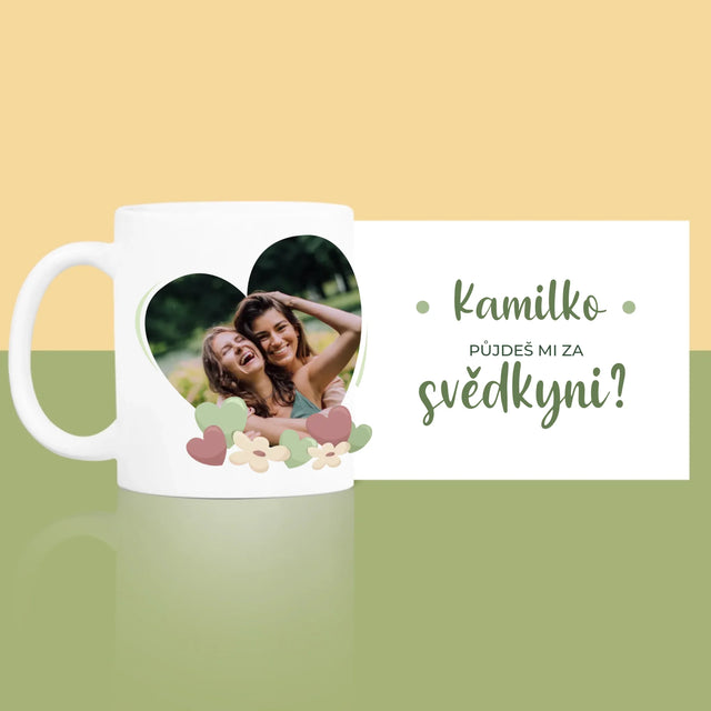Fotka A Textem: Půjdeš Mi Za Svědkyni Květiny - Hrnek