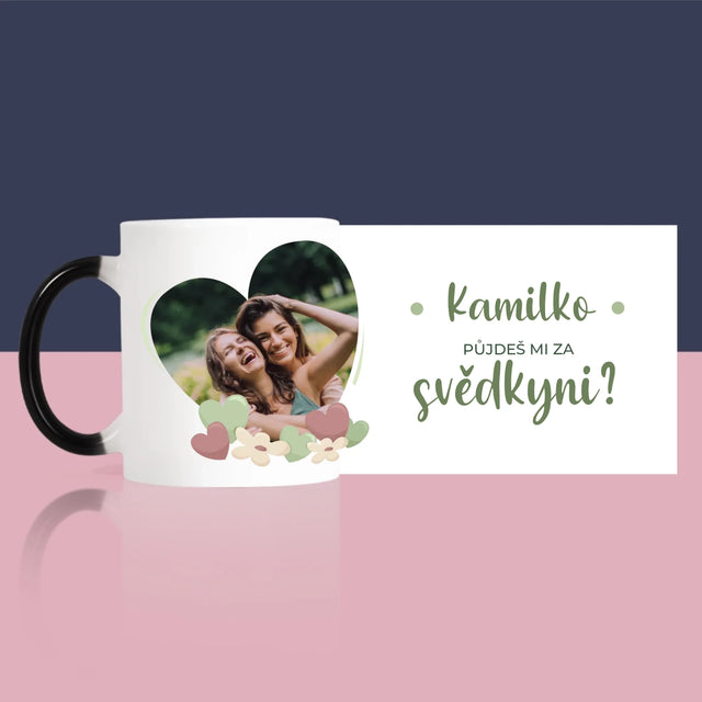 Fotka A Textem: Půjdeš Mi Za Svědkyni Květiny - Hrnek