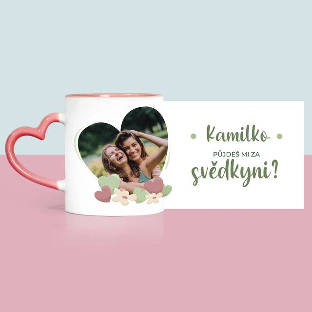 Fotka A Textem: Půjdeš Mi Za Svědkyni Květiny - Hrnek