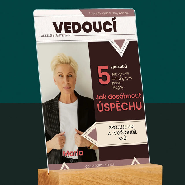 Obálka Časopisu: Vedoucí - Tisk Na Akrylovém Skle