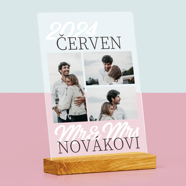 Fotokoláž: Mr&Mrs Datum - Tisk Na Akrylovém Skle