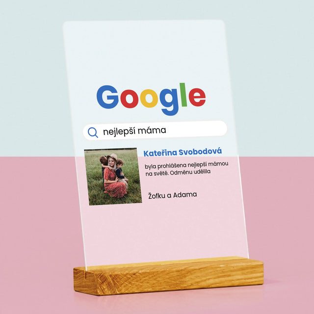 Fotka A Textem: Nejlepší Máma Výsledek Google - Tisk Na Akrylovém Skle