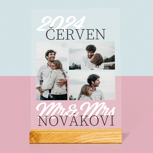 Fotokoláž: Mr&Mrs Datum - Tisk Na Akrylovém Skle