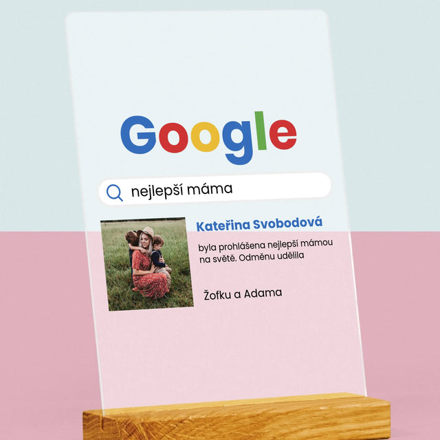 Fotka A Textem: Nejlepší Máma Výsledek Google - Tisk Na Akrylovém Skle