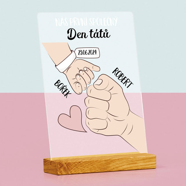 Jméno A Nápis: První Společný Den Tátů - Tisk Na Akrylovém Skle