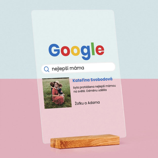 Fotka A Textem: Nejlepší Máma Výsledek Google - Tisk Na Akrylovém Skle