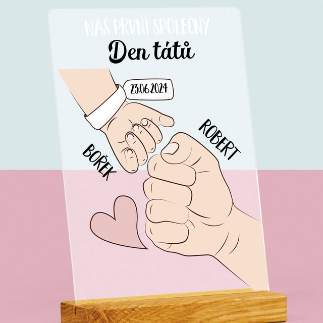 Jméno A Nápis: První Společný Den Tátů - Tisk Na Akrylovém Skle