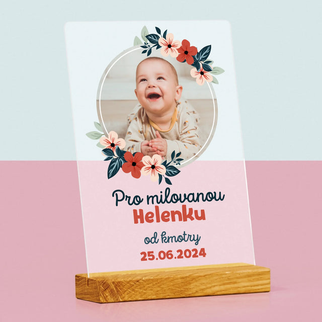 Fotka A Textem: Pro Dítě Od Kmotrů - Tisk Na Akrylovém Skle