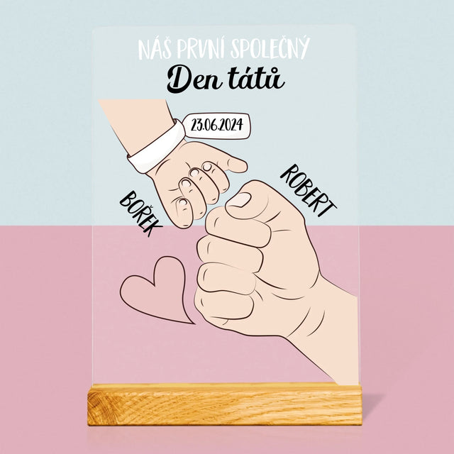 Jméno A Nápis: První Společný Den Tátů - Tisk Na Akrylovém Skle