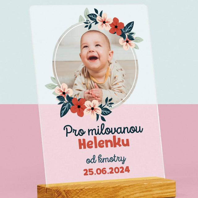 Fotka A Textem: Pro Dítě Od Kmotrů - Tisk Na Akrylovém Skle