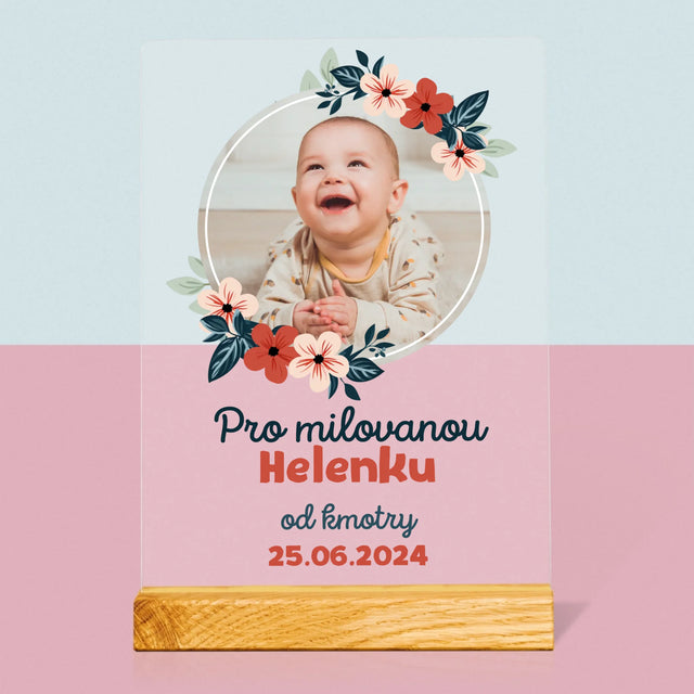 Fotka A Textem: Pro Dítě Od Kmotrů - Tisk Na Akrylovém Skle