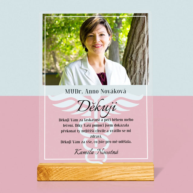 Fotka A Textem: Doktore, Děkuji - Tisk Na Akrylovém Skle