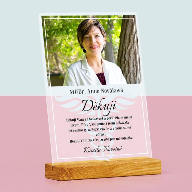 Fotka A Textem: Doktore, Děkuji - Tisk Na Akrylovém Skle