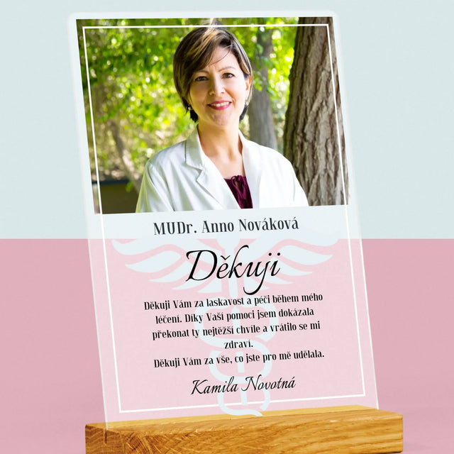Fotka A Textem: Doktore, Děkuji - Tisk Na Akrylovém Skle