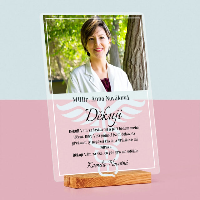 Fotka A Textem: Doktore, Děkuji - Tisk Na Akrylovém Skle