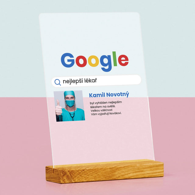 Fotka A Textem: Nejlepší Lékař Výsledek Google - Tisk Na Akrylovém Skle